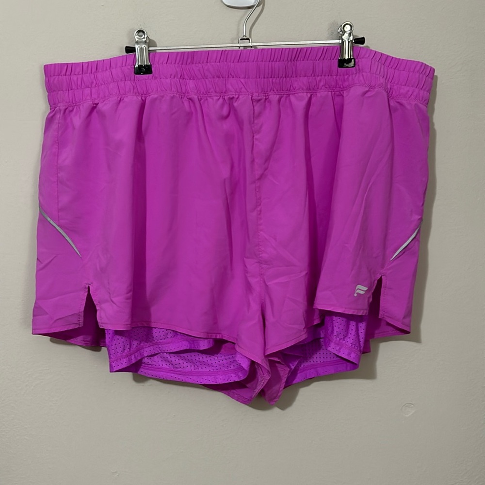 Fabletics Perforated Run Short 5" in‎ Electric Orchid Neon